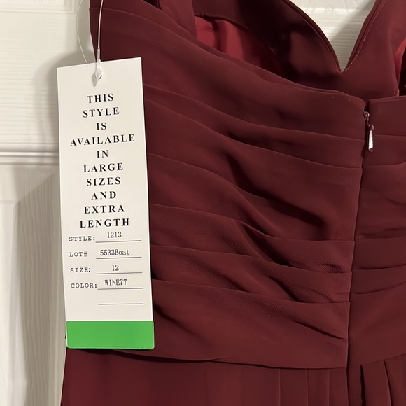 Bill Levkoff Burgundy Formal Chiffon Gown - Picture 4 of 5